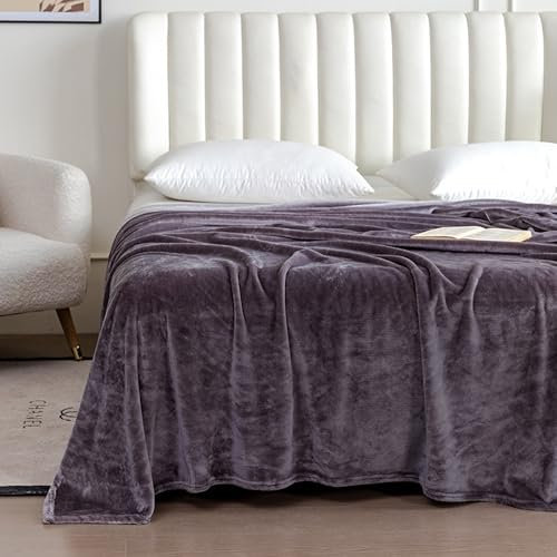 XIEMINLE Flanelldecke, gemütliche Sofadecke, warmer Bettüberwurf für alle Jahreszeiten, große, vielseitige Decke, dekorative Decke für Bett, Camping, Reisen, Schlafzimmer-Zubehör (150 x 200 cm, Grau)