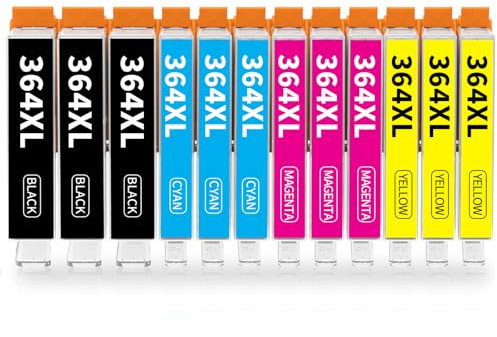 Hookink 12er-Pack 364XL Druckerpatronen Kompatibel für HP 364XL 364 XL Patronen für Photosmart 5520 5510 5524 6510 6520 7520 für Officejet 4620 4622 Deskject 3520 3070A
