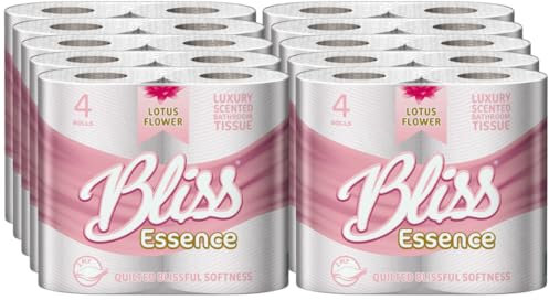 Bliss Luxury Scented Bathroom Toilet Rolls 2 Ply Lotus Flower - Super Soft and Strong Toilet Paper - Ultimate Quilted Comfort for a Luxurious Bathroom Experience (40 Rolls)