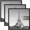 upsimples 3er Pack 30x30 Bilderrahmen 30x30 Bilderrahmen Schwarz für Fotogalerie - Einschiebestreifen, horizontale oder vertikale Wandmontage
