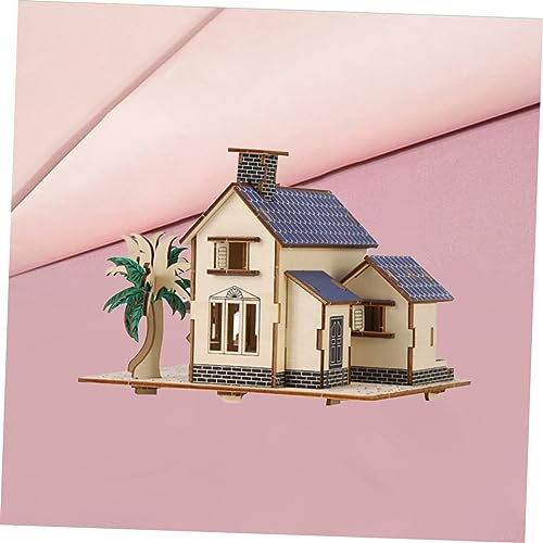 Toyvian Junge Mädchen Holzspielzeug Villa Modellbau Kreatives Pädagogisches Bastelset Logischem Denken Und Geschicklichkeit Für Dekoration Und