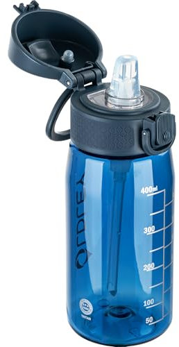 OLDLEY Kids Water Bottles with Straw 420ml/14oz BPA Free Tritan Water Bottle with Handle Leakproof Time Marker School Sports Drinking Bottle for Toddler Boys Girls (Navy Blue)