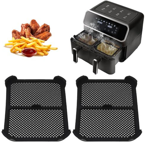 Pack of 2 Splash Guards for Ninja AF300, 7.6L Silicone Splash Guard, Hot Air Fryer Splash Cover, Reusable, Airfryer Grease Splash Guard Accessories, Protection for Heating Coil and Fan