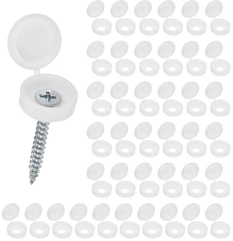 M METERXITY 200-Pack Cache-Vis en Plastique À Charnière 6mm Blanc | Caches-Vis À Volet, Caches-Rondelles À Clipser, Protection À Rabattre Pour Têtes De Vis M3 M4 M5