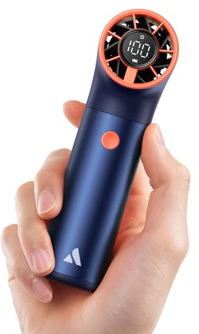 Aecooly Tragbarer Handventilator, Leistungsstarker Turbo-Mini-Ventilator, 19000 U/min High Speed Aero Ultra, 15 Stunden Maximale Kühlzeit, 7-Gang-Aluminiumgehäuse, Klein für Reisen im Freien -Blau