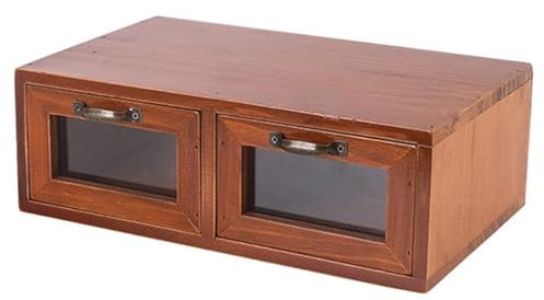 WDWDW Organisateur de Colliers, tiroir en Verre, Commode, boîte en Bois, tiroir de Rangement rétro, écran d'ordinateur, Bureau surélevé, boîte de Rangement de Bureau en Bois