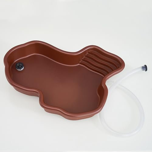 LadjproR Cuencos de agua para reptiles con sistema de drenaje y lámpara de escalada, 31 x 25 x 5 cm, práctico accesorio para terrarios