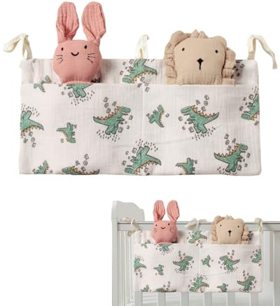 TPZORJX Hängetasche für Kinderbett, Organizer für Kinderzimmer, 2 Taschen, Aufbewahrungstaschen, Bettaufbewahrung, Aufbewahrungstasche zum Aufhängen für Bett, zur Aufbewahrung von Kleidung, Windeln