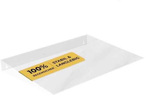 DeinLichtschacht - Regenschutz für Lichtschacht aus Plexiglas - Schutz vor Regen, Laub, Schmutz & Schnee - Lichtschachtabdeckung für Kellerschacht - transparente Abdeckung (110x50cm)