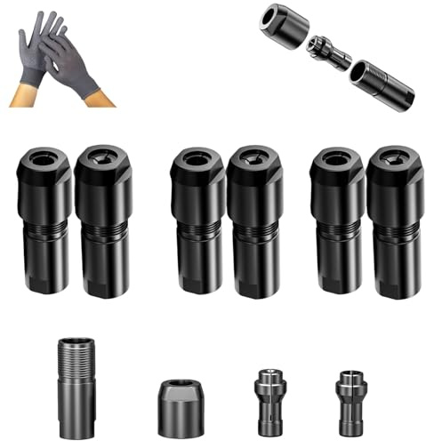 Angle Grinder to Straight Grinder Adapter, Winkelschleifer Modifizierter Adapter, Drill Chuck Adapters Tool, for 6mm and 3mm Bits (3 Set)