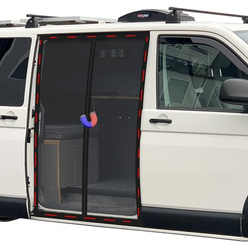 Neegool Moskitonetz Magnetisch für VW T5 T6 Schiebetür, Auto-Fliegengitter mit Insektenschutz und Sonnenschutz, Camping-Schattennetz für Seitentür
