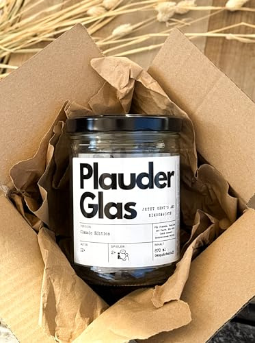 Plauderglas | 100 Fragen zum (noch Besser) kennenlernen | Gesprächskarten Spiel im Glas | Geschenk für Paare, Freunde & Familien | Kartenspiel | Spieleabend | Date | Fragespiel | Geschenkidee |