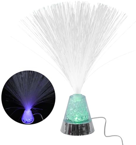 VALICLUD Optische Glasfaserlampe mit Farbwechsel LED Tischlicht USB und Batterie Betrieben Dekoratives Nachtlicht für Wohnzimmer Schlafzimmer Kindergarten Party und Büro