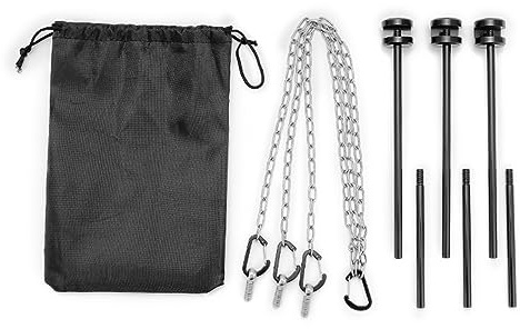 Qcbuegof Abnehmbares vertikales Grillstativ, Grill, Aluminiumlegierung, Halterung, Ständer, Outdoor-Grill, Camping, Lagerfeuer, Rostaufhänger für Camping