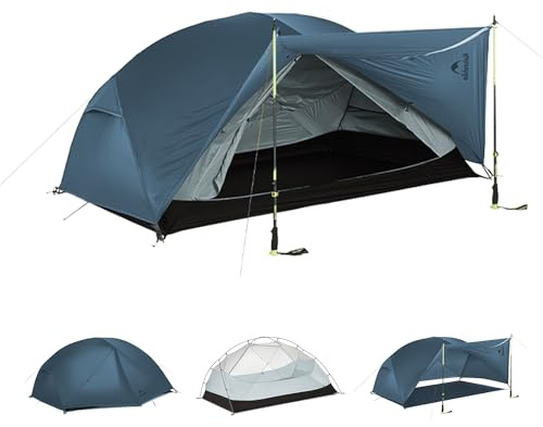 Naturehike Mongar Pro/Base Ultraleichtes Zelte Winddicht Wasserdicht Trekkingzelt Tragbar 1 & 2 & 3 Personen Zelt 3-4 Saison für Camping Wandern