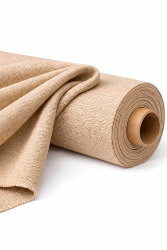 Schweres Segeltuch 100% Leinen natur 200cm breit, Meterware Zeltstoff Zelt Stoff Tipi Mittelalter Sonnensegel Naturfarben, Meterware auf Rolle, Naturfaser Material Lein Leinenstoff