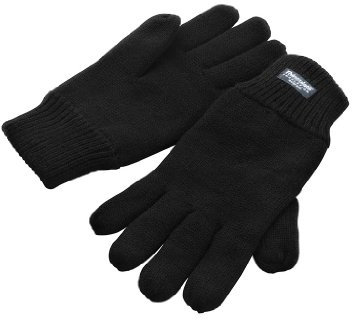 Result Unisex Gestrickte Fingerhandschuhe mit Fleece-Innenseite R147X Black S/M