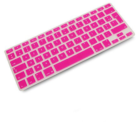 System-S - Cover in silicone AZERTY per tastiera francese MacBook Pro 13 15 iMac MacBook Air 13, rosa