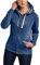 HRM Damen Hooded Jacket, denim, Gr. XS I Premium Kapuzenjacke Damen mit Kontrast-Innenfutter I Basic Hoodie mit Reißverschluss I Zip Hoodie I Hochwertige & nachhaltige Damen-Oberteile
