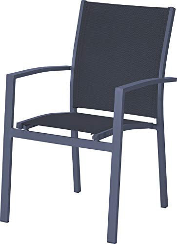 Gravidus 2er Set Stapelstuhl mit Kunststoffgewebe, Dunkelgrau