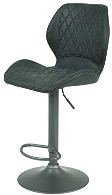DEINE TANTE EMMA 920272 Sonja Vintage Microfaser Grau Anthrazit Barhocker Sitzhocker Hocker Hochstuhl verstellbar mit Sitzschale und Lehne