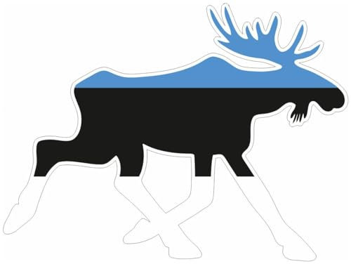 Samunshi® Elch Aufkleber Elchhirsche Estland Flagge Nationalfarben - 120x89cm