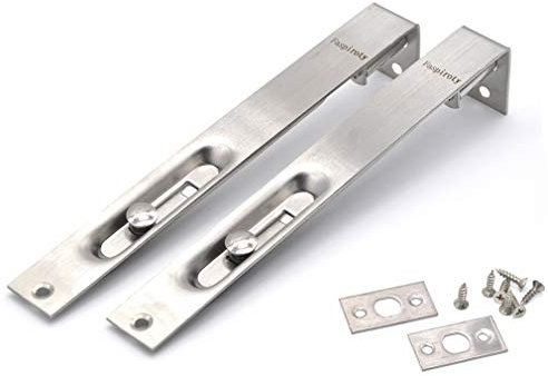 Faspiroty Lot de 2 loquets de porte en acier inoxydable 304 brossé avec gâche et vis 25,4 cm