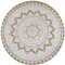 pedkit Teppich, natürliche Jute, geflochten, rund Retro-Design mit Mandala-Druck Juteteppich, Natur, 90/150 cm