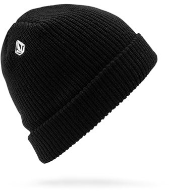 Volcom Full Stone Strickmütze Beanie Umschlagmütze Wintermütze (One Size - schwarz), D5832101, 55-60