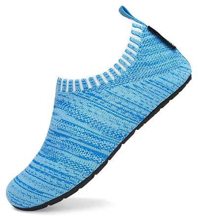 SAGUARO Kinder Hausschuhe Jungen Pantoffeln Mädchen Slippers rutschfest Yoga Kleinkinder Schuhe Unisex-Baby Indoor Weich Walkingschuhe Hüttenschuhe Blau 28/29 EU