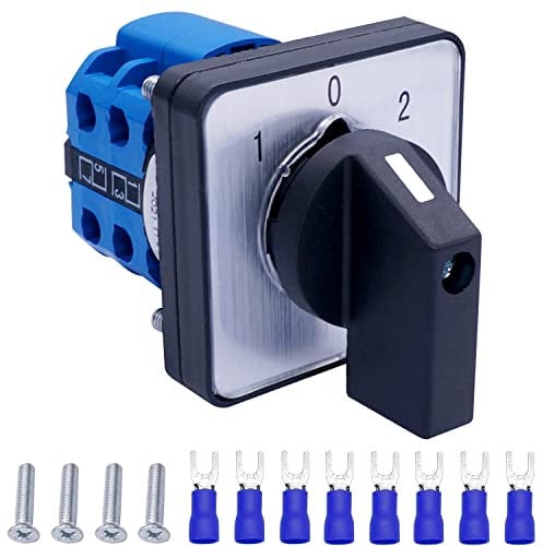 Taiss universale commutatore a camma rotante Commutatore 3 posizioni 8 terminali 20A 550V ON-OFF-ON Interruttore selettore con 8 pezzi SV2-4s Terminale blu LW26-20/2