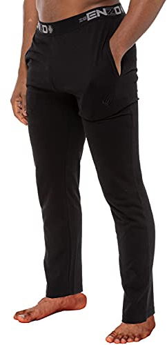 Ze ENZO Herren Ezpl585 Pyjamahose, Schwarz, M