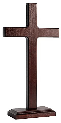 KUXBET Wandkreuz aus Holz, zum Aufhängen oder Stehen, Jesus Christus, katholisches Wandkreuz für Heimdekoration, 32,5 cm
