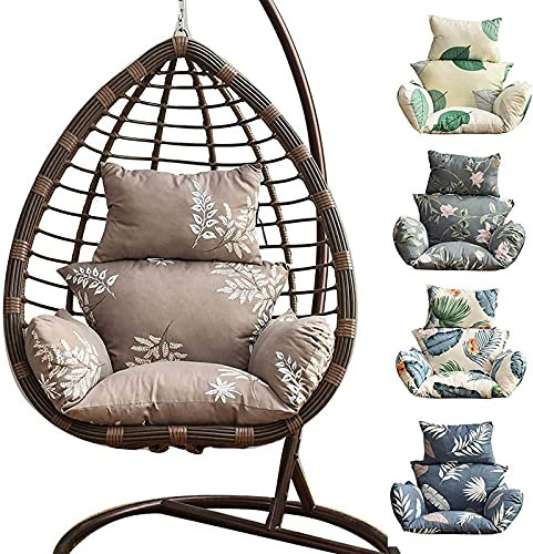 GJXJY Hängesessel Kissen Only,Hanging Egg Chair Cushion Soft Thick Swing Basket Chair Seat Pad, Thick Leisure Hanging Basket Chair Cushion with Headrest and Armrests, Waterproof Washable
