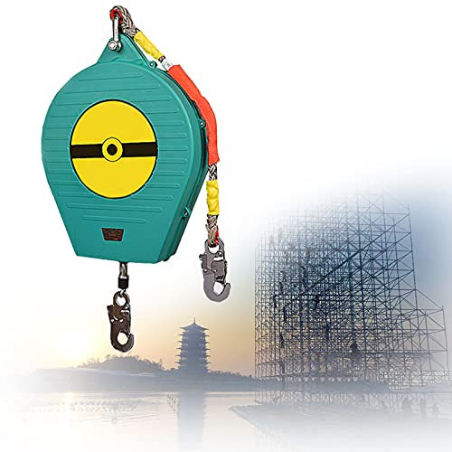 LXX Absturzsicherung Gurt Einziehbar, Höhensicherungsgerät mit Automatischer Sperrfunktion, Auffanggurt Absturzsicherung für Dach und Gerüst, 5m/10m/15m/20m, Belastung: 300kg