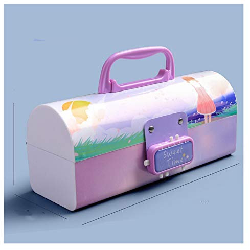 Multi-function Stationery Box Creative Pencil Box Multifunctional With Code Lock Large Capacity Pencil Cases For Boys Girls School Stationery Portable Office Pencil Case (Color : A)