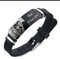 kaululu Personnalisé Homme Bracelets avec Photo Prenoms Noms Gravure Silicone Personnalisable Bijoux Cadeau pour Père et Fils/frère/Mari Noir