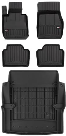 OMAC Fußmatten & Kofferraumwanne Set kompatibel mit BMW 3er F30 2011-2018 Gummi Schwarz 5X