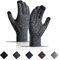 Winter Warme Handschuhe,Touchscreen Handschuh Thermo Handschuhe,Anti-Rutsch Liner Winterhandschuhe Fingerhandschuhe Sporthandschuhe mit Elastischen Bündchen für Laufen/Fahren/Radfahren (Schwarz-Weiß)