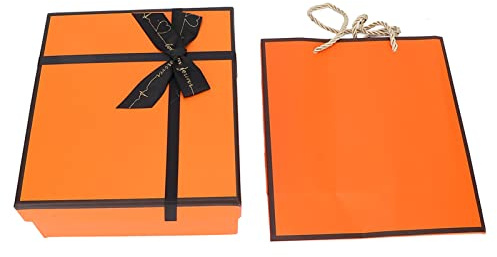 Orange harte große Geschenkbox mit Deckel,wiederverwendbare dekorative Box, Geschenk-Box mit Abdeckband Tasche für Geburtstag, Geschenkbox für Geschenke, Brautjungfer Verpackung