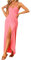 Allegra K Robe Longue Cache-cœur en Coton à Bretelles Spaghetti pour Femmes Rose S