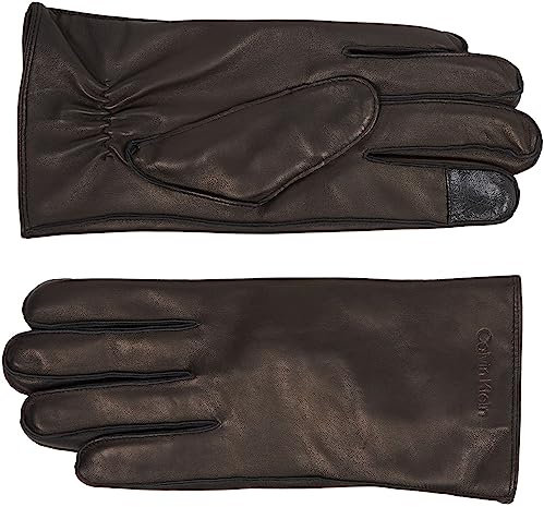 Calvin Klein Herren Stitched Leather Gloves K50K511015 Handschuhe, Schwarz (Ck Black), M-L