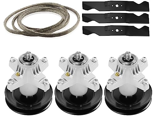 Lot de 3 broches avec poulie 3 lames 148 1/4 courroie pour Toro 119 8445, 13AX90RS848 remplace 618-05137