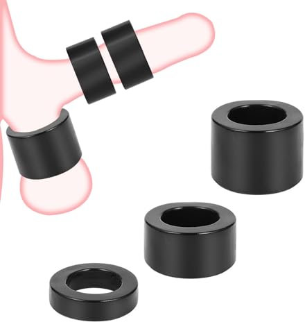 LZMYZ 3 Stück Silikon Hodensack Penis Ring Bindung Ring Weichen Dehnbar Cock Ring Ballstretcher Erektion Verzögerung Ring Hodensack Cock Ringe Erotik Bondage Sexspielzeug für Männer(Schwarz)