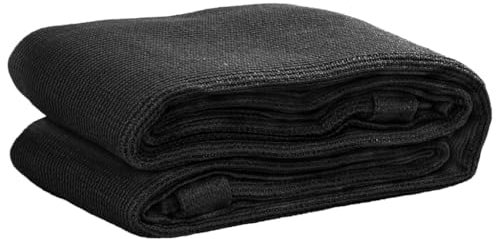 vidaXL Tent Carpet 300x600 cm - HDPE Black Outdoor Patio Camping Ground Sheet Cover with Eyelets, Weather-Resistant & Washable