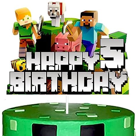 YOOYEH 1 PCS 5th Party Cake Toppers, Cartoon Movie Themed Happy Birthday Party Supplies Decorations for Boys Girls Decorations (5th)