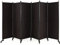 GOPLUS Paravent Pliable 6 Panneaux avec Roues, Brise Vue Intérieure et Extérieure avec Support en Métal,Paravent de Chambre Retractable 334,5x172CM, pour Salon, Chambre, Hôpital (Marron)