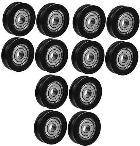 HOMSFOU 3sets Sliding Door Roller Pulley U-Groove Pulley Roller Track Wheel for Easy Application 4pcs*3