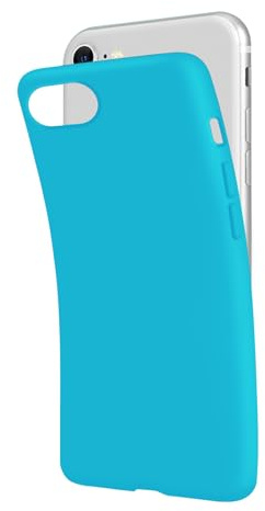 SBS Cover per iPhone SE 2022/2020/8/7 Azzurro Aquamarine Pantone 311 C, Custodia Morbida e Flessibile Antigraffio, Cover Sottile e Comoda da Tenere in Tasca, Compatibile con Ricarica Wireless