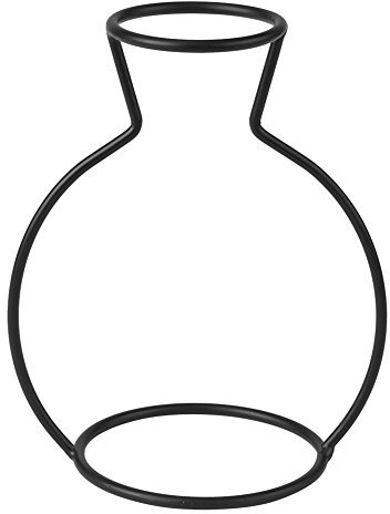 Hapivida Metall Vase Rahmen, Silhouette Vase Schwarz Metallständer Aus Eisen Vasen Geometrische Blumentopf, Schwarzer Metallvasenrahmen Dekoration für Wohnzimmer, Schlafzimmer(D)